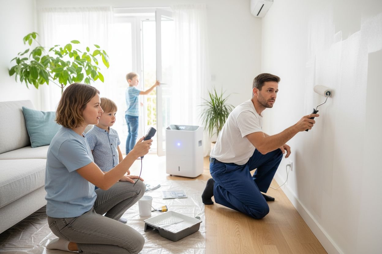 hogar sin humedad, soluciones humedad, familia prevención humedad