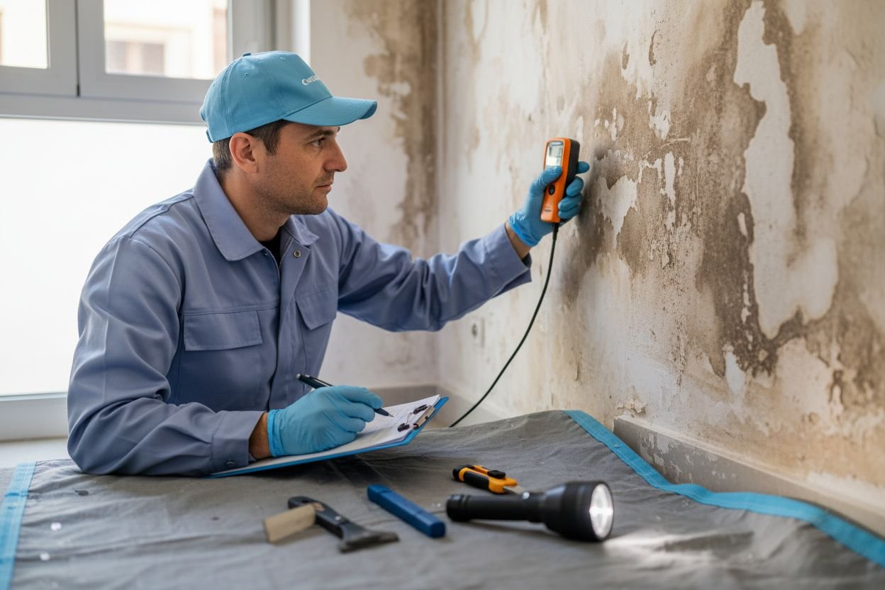 reparar humedades inspección pared