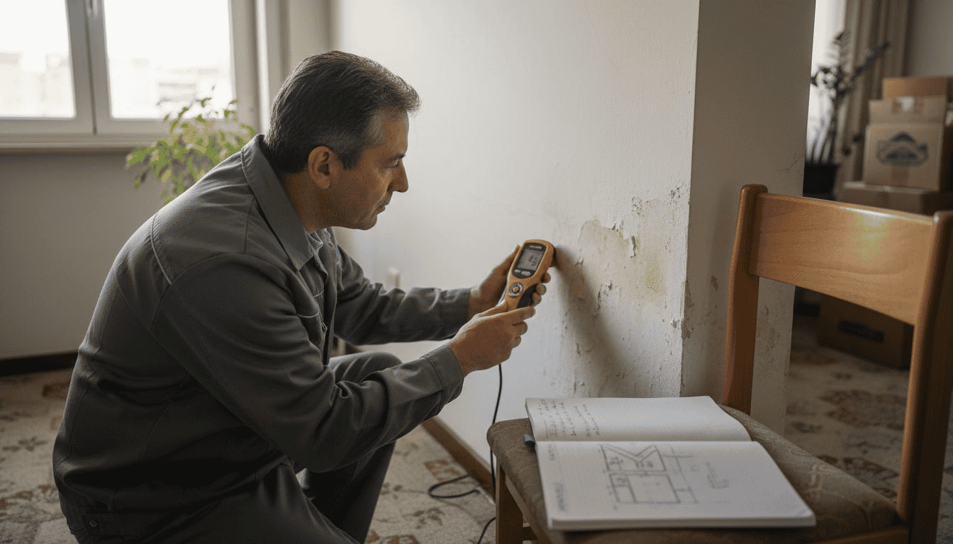 Revisión especializada de áreas húmedas en edificios