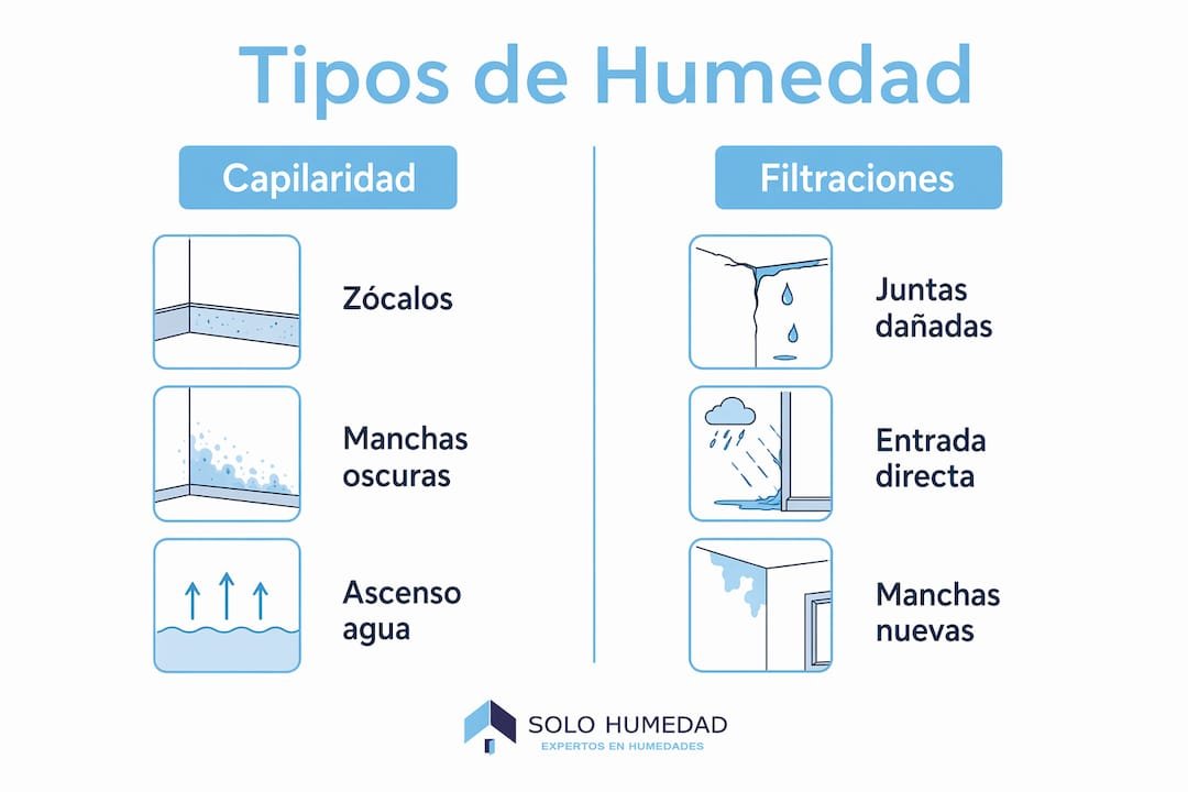 Descubre en esta infografía las diferentes clases de humedad que afectan a las viviendas en Tres Cantos