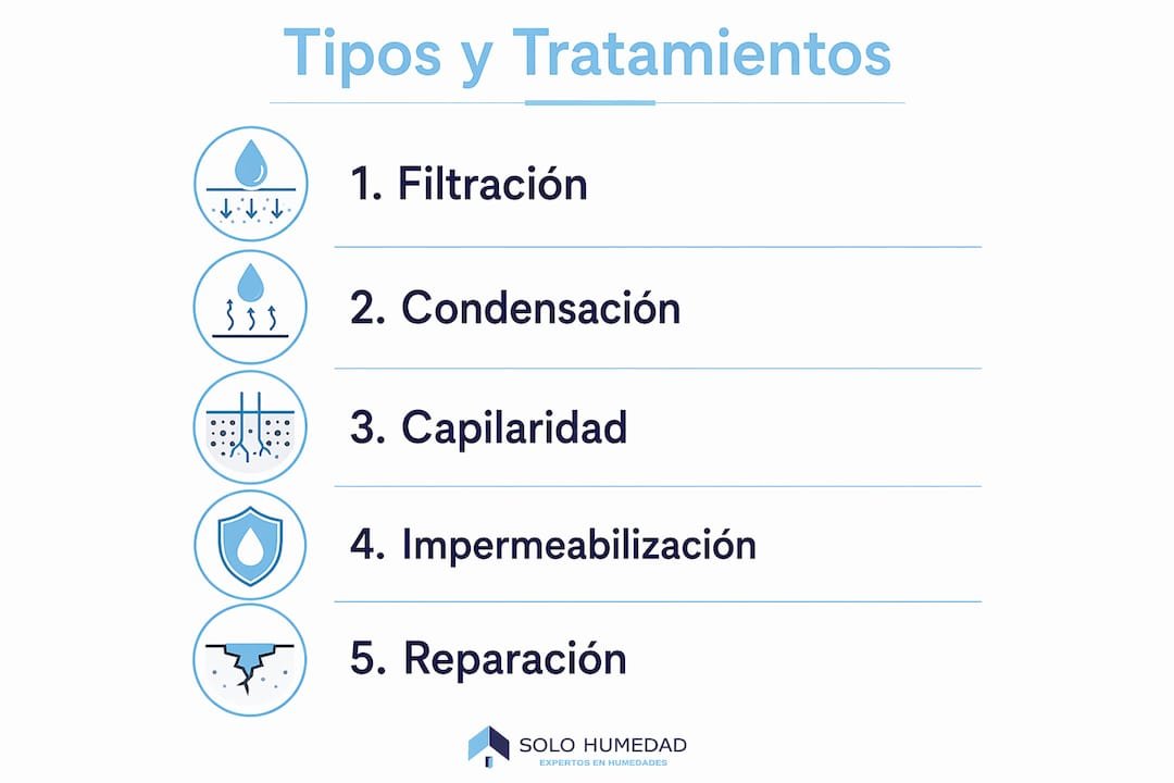 Guía visual sobre los diferentes tipos de humedad y cómo solucionarlos