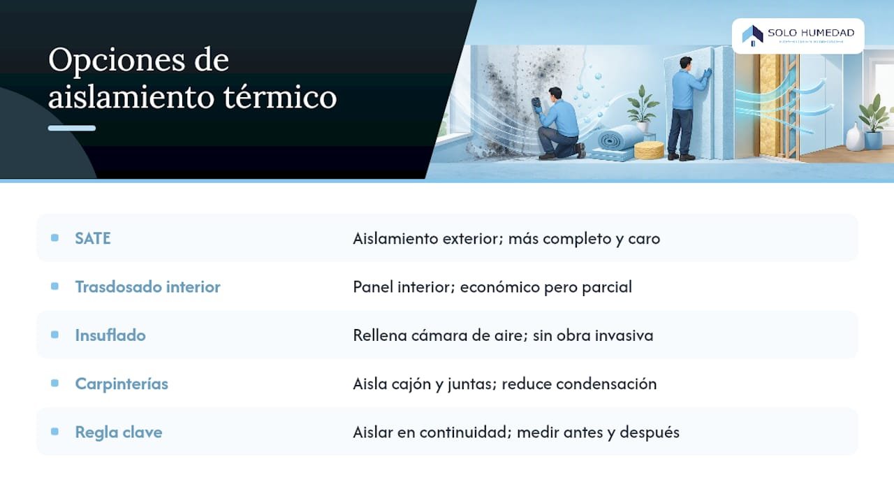 Soluciones definitivas: aislamiento y corrección de puentes térmicos — overview diagram