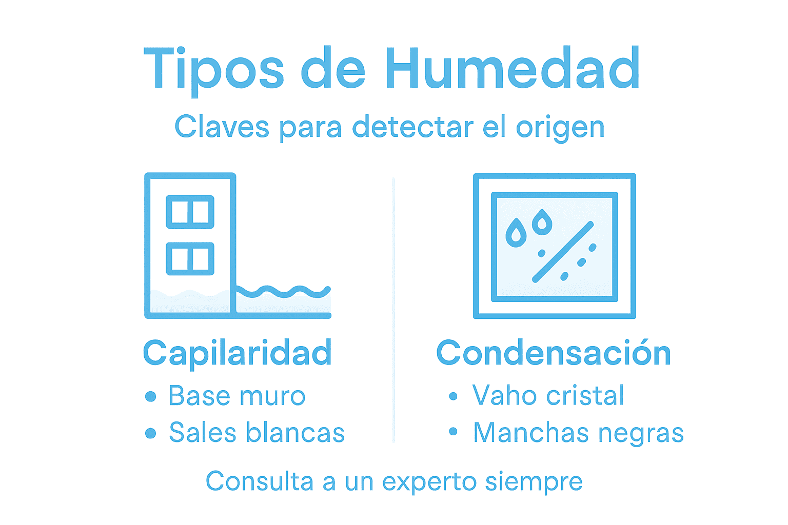 Guía visual sobre los diferentes tipos de humedad en edificaciones