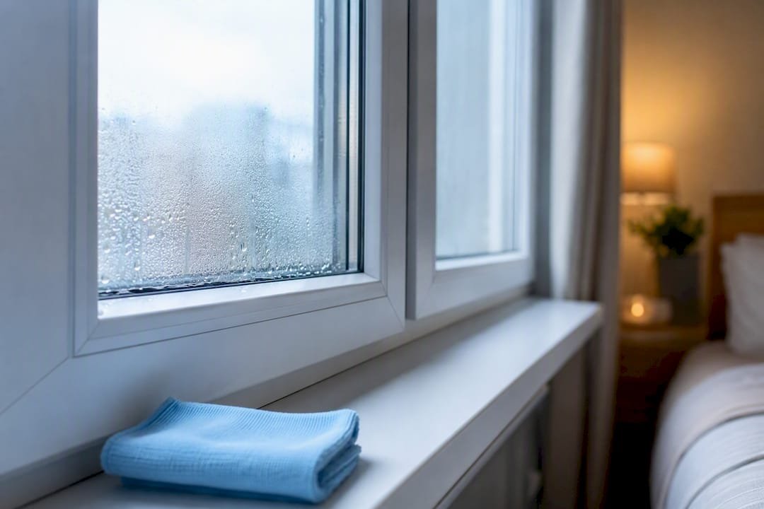 Condensación en ventanas de PVC durante el invierno