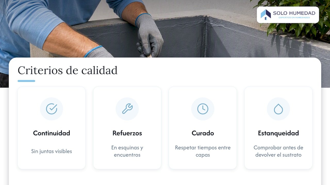 Cuatro detalles de una impermeabilización duradera
